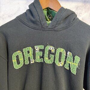 University of Oregon Ducks Hoodie Sweatshirt Black Patch Logo Medium